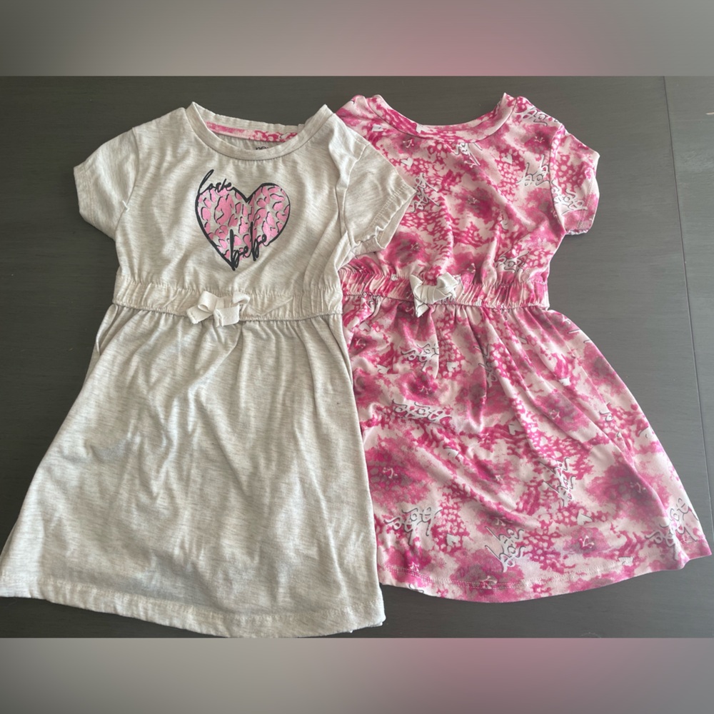 3/$30 Set of 2 Girls Size 4T Bebe Dresses Summer Short Sleeve Lightweight Bundle